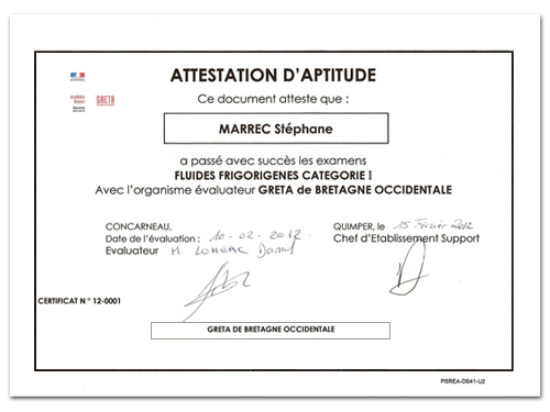 DIGITEC obtient la certification "Fluides Frigorigènes - Cat.1"